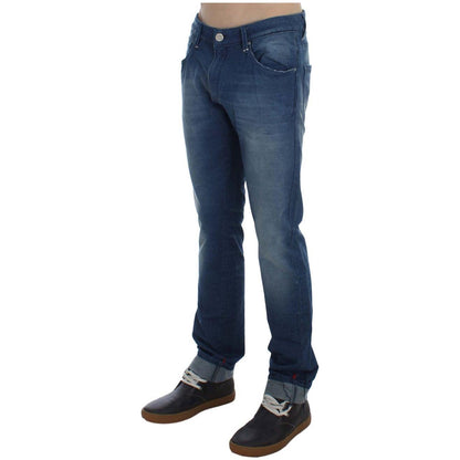 Acht Blue Wash Denim Cotton Stretch Slim Fit Jeans