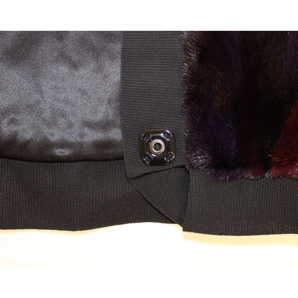 Dolce & Gabbana Purple MINK Fur Scarf Foulard Neck Wrap