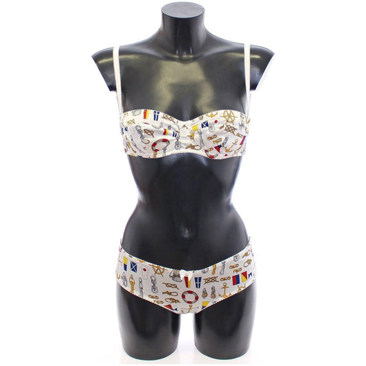 Dolce & Gabbana Elegant White Sailor Print Lingerie Set Dolce & Gabbana Dark Slate Gray
