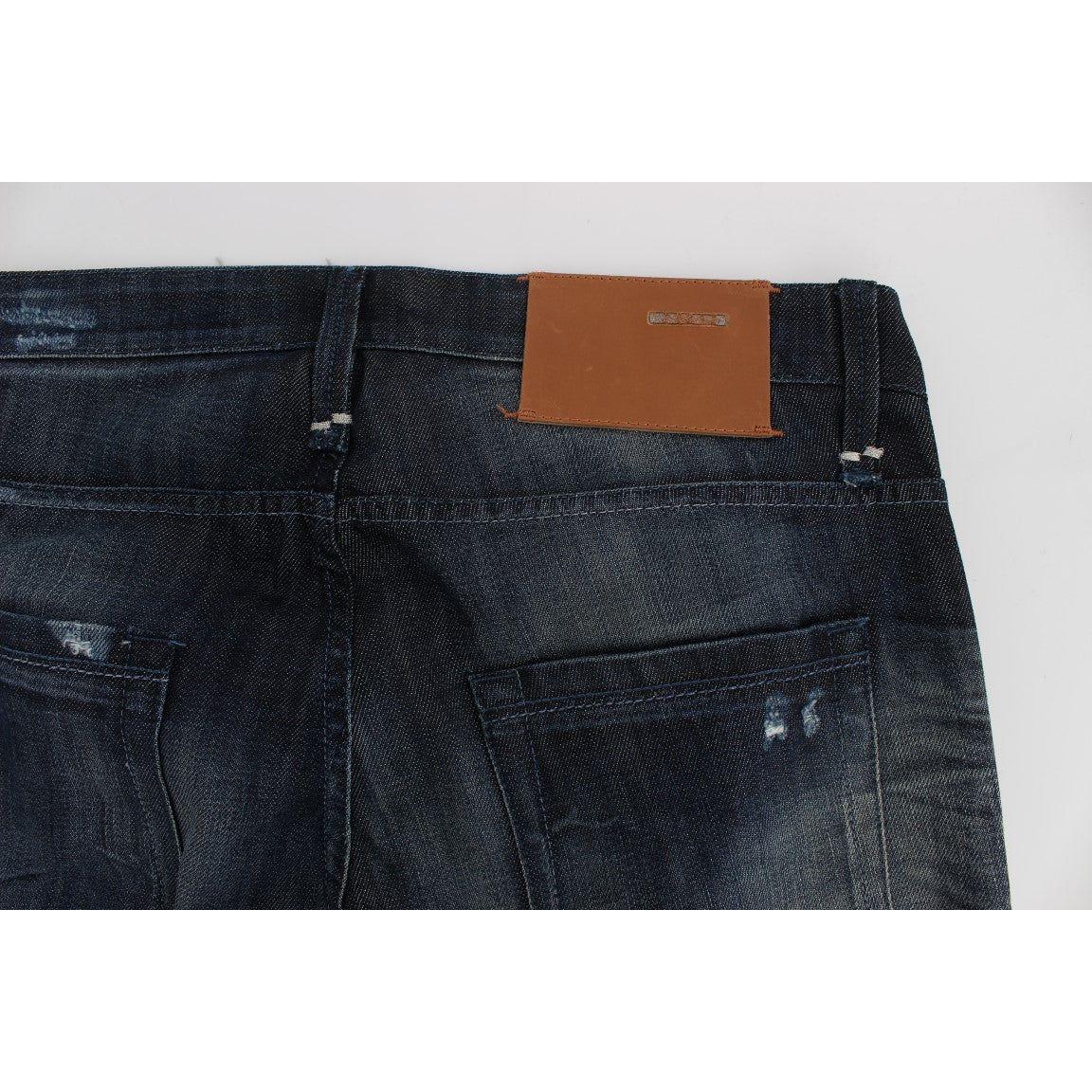Acht Blue Cotton Regular Straight Fit Jeans