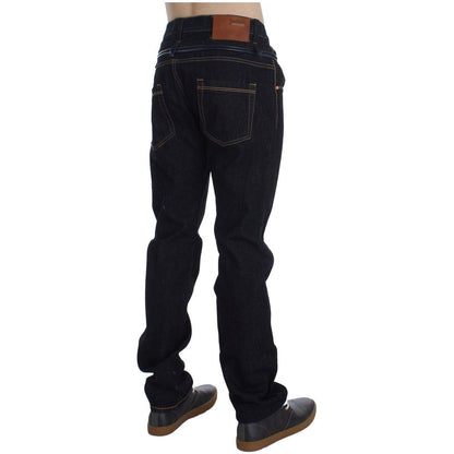 Acht Blue Cotton Regular Straight Fit Jeans Jeans & Pants