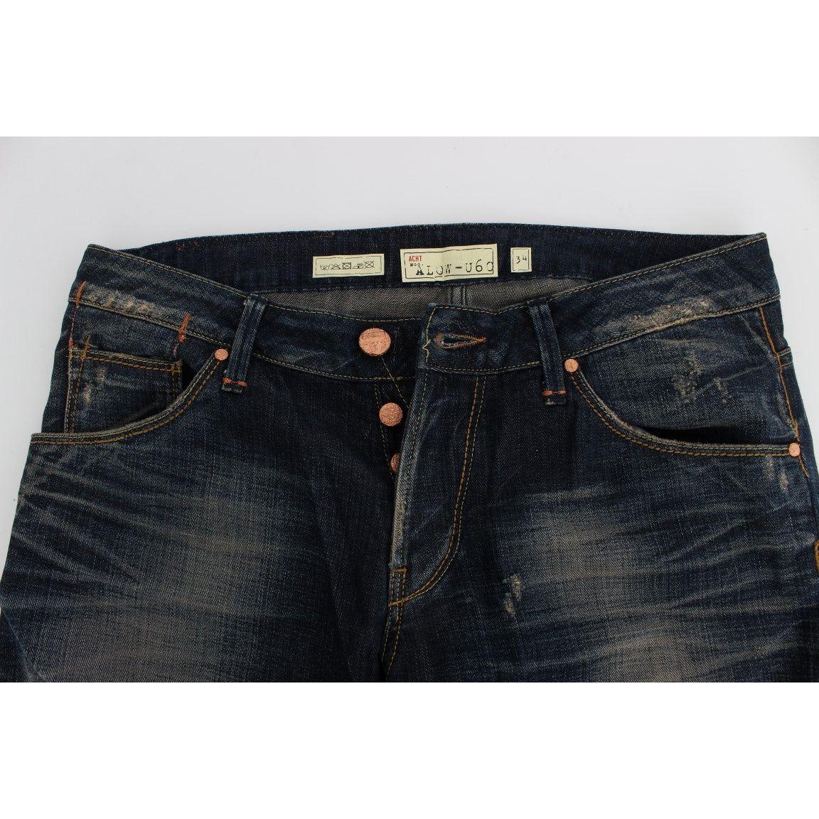 Acht Blue Wash Straight Fit Low Waist Jeans