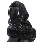 Dolce & Gabbana Black Knitted Sequin Hood Scarf Hat MS907