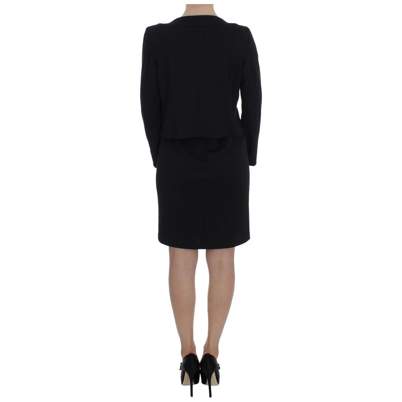 BENCIVENGA Black Stretch Sheath Dress & Sweater Set