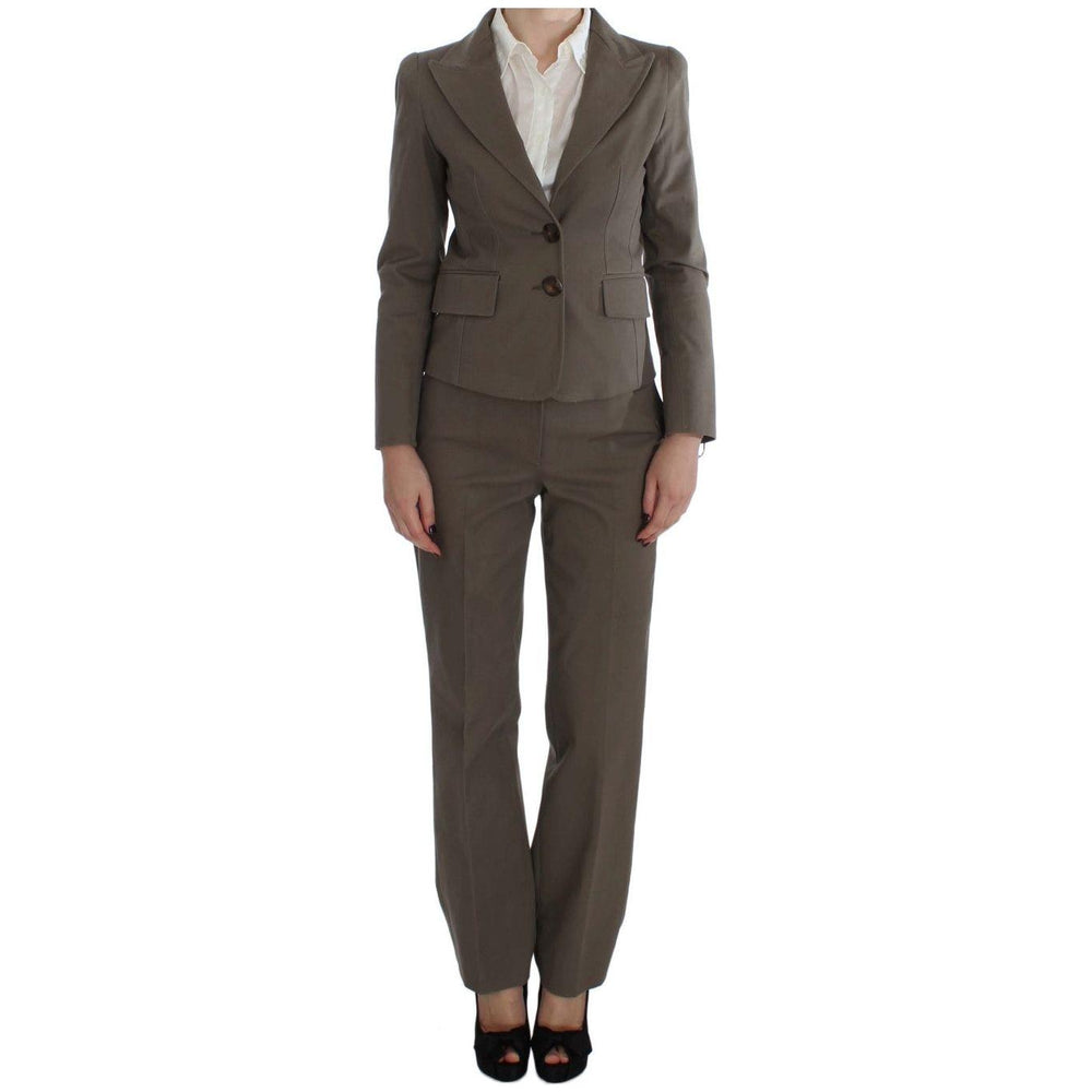 BENCIVENGA Beige Wool-Cotton Suit Set Chic Elegance BENCIVENGA Dark Slate Gray