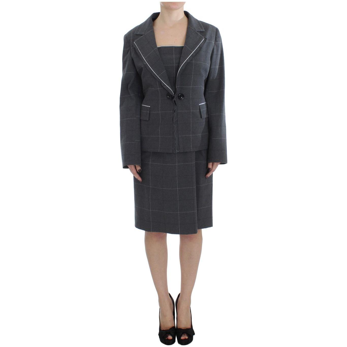 BENCIVENGA Gray Stretch Sheath Dress Suit Set Suit