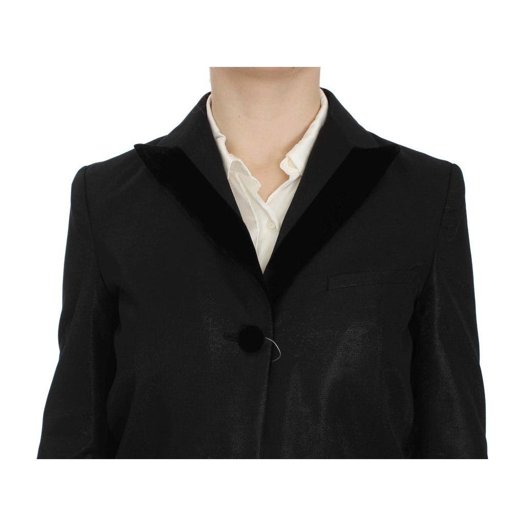 Exte Black One Button Three Piece Suit