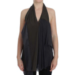 CORA GROPPO Gray Blue Stretch Blouse Top SIG32532-1