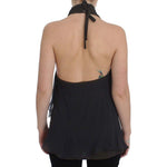 CORA GROPPO Gray Blue Stretch Blouse Top SIG32532-1