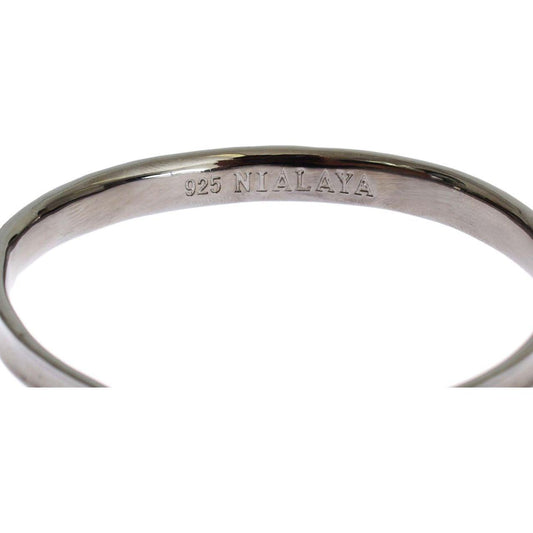 Nialaya Gray Rhodium 925 Silver Bangle Bracelet LN343-2