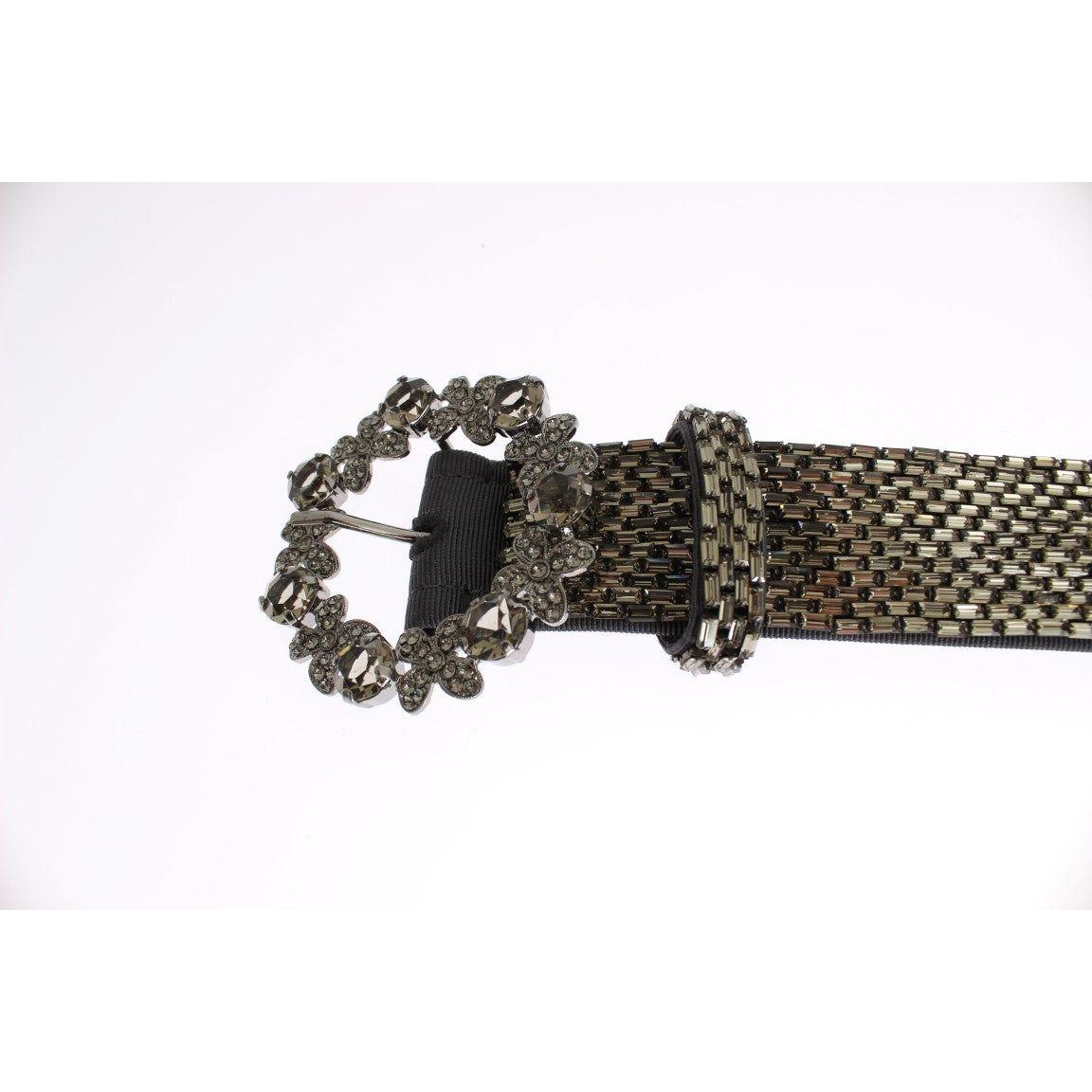 Dolce & Gabbana Crystal Buckle Sequined Waist Belt