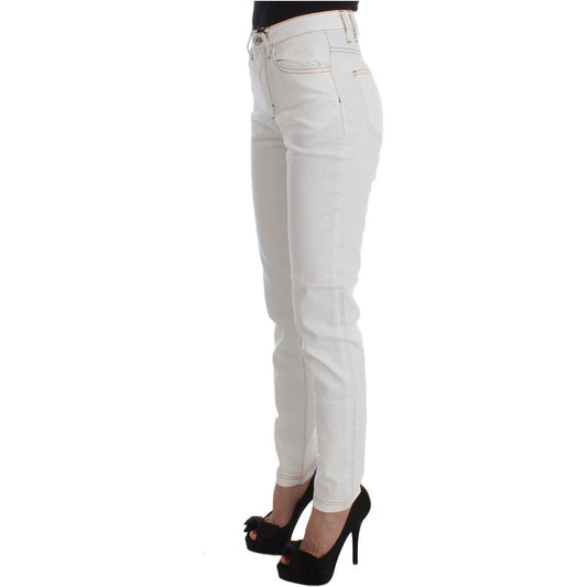 Cavalli Chic White Slim Fit Denim Cavalli Gray