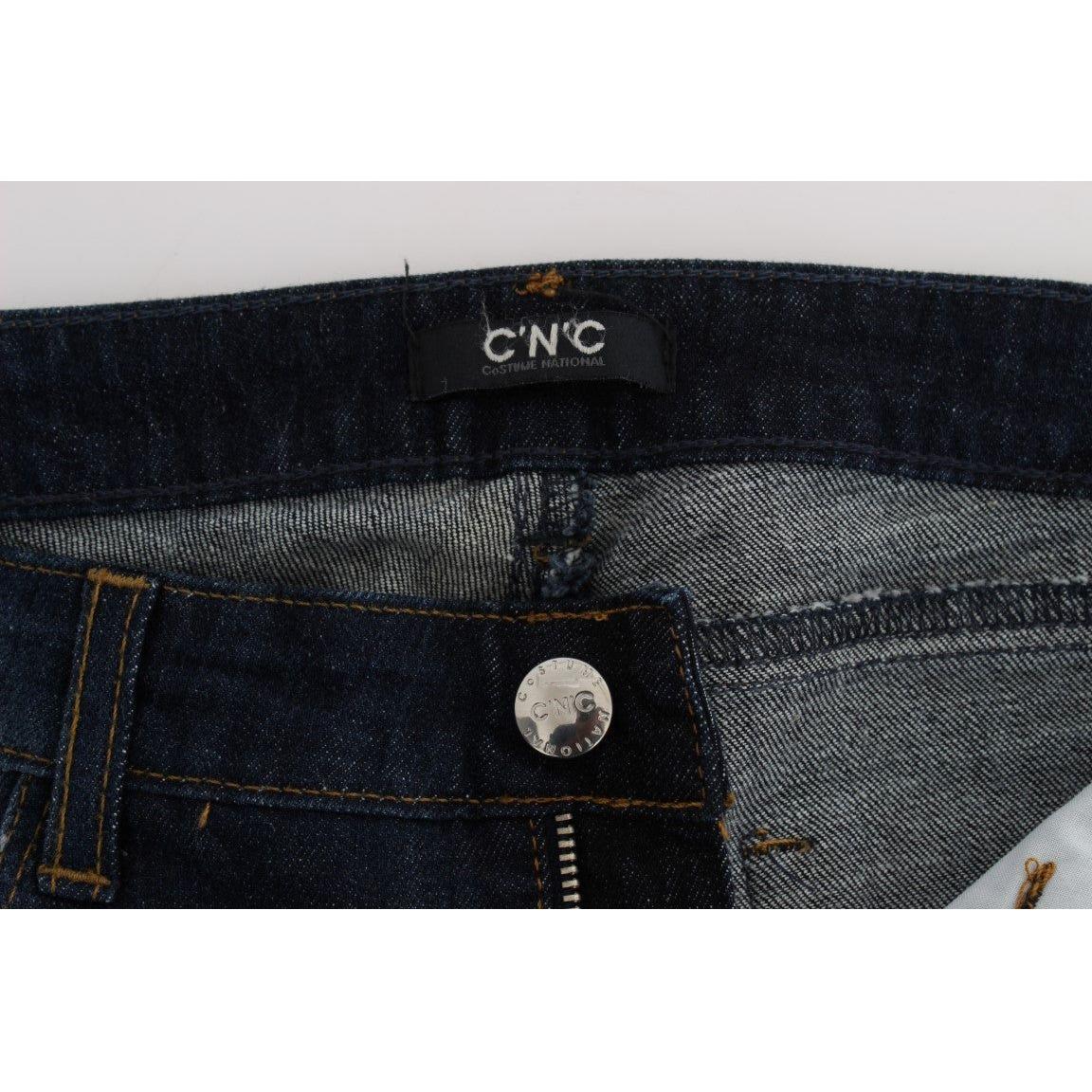 Costume National Blue Cotton Slim Fit Bootcut Jeans