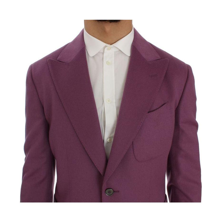 Dolce & Gabbana Purple Cashmere Slim Fit Blazer Jacket