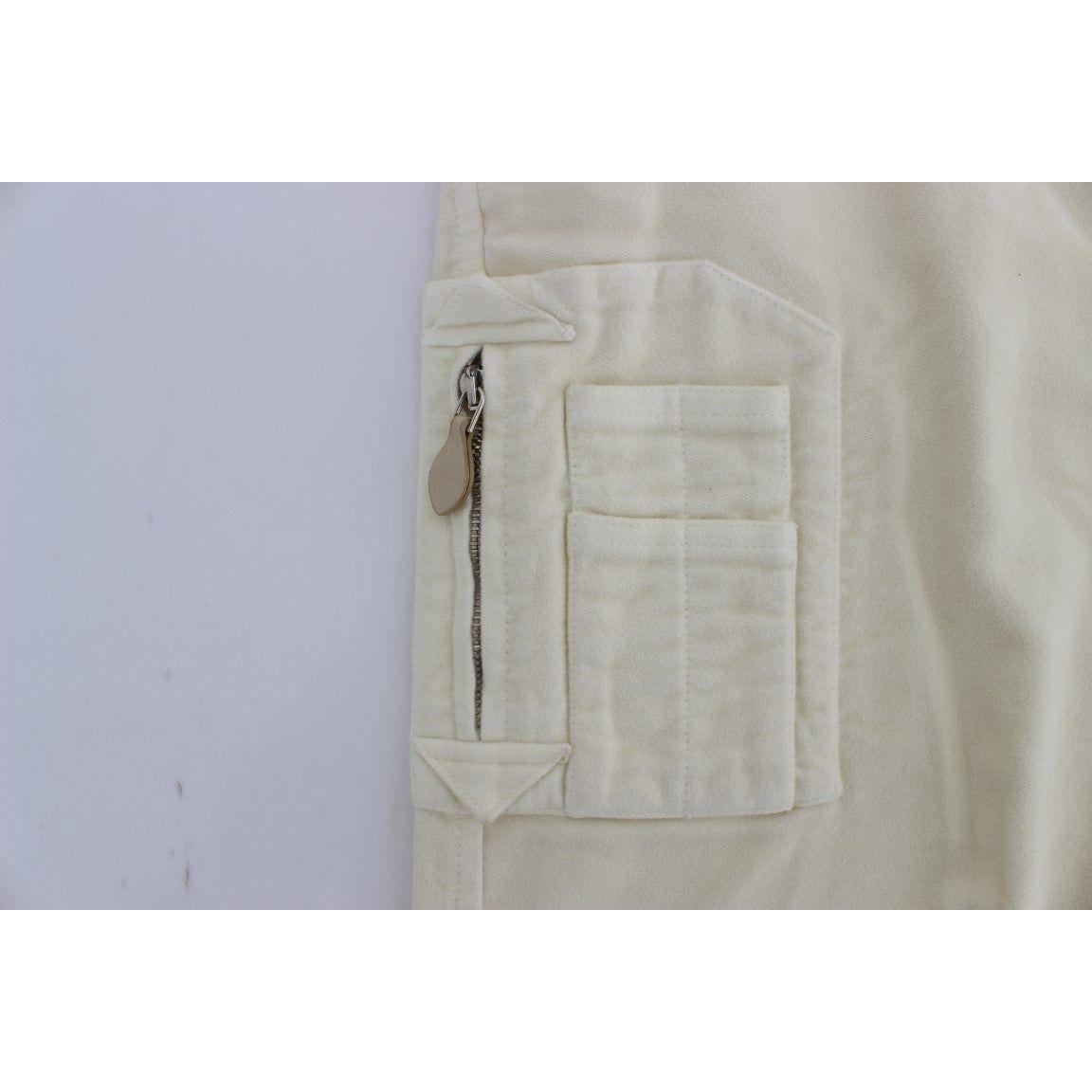 Ermanno Scervino Beige Cotton Capri Cropped Cargo Pants