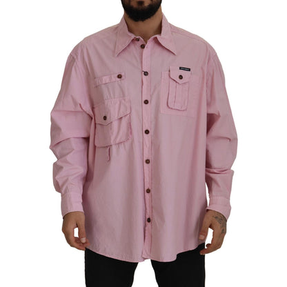 Dolce & Gabbana Pink Casual Button Down Long Sleeves Shirt