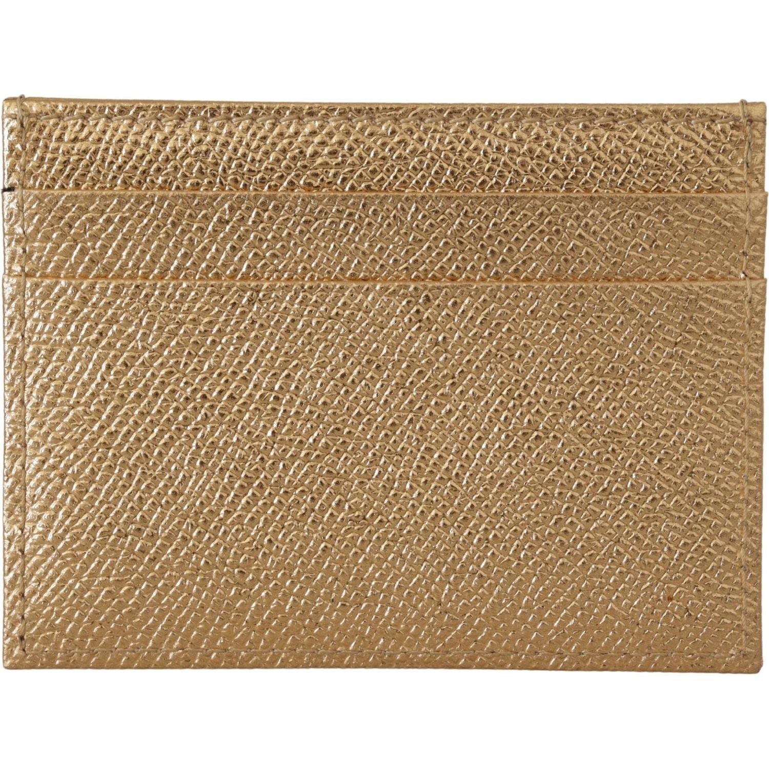 Dolce & Gabbana Gold Leather #DGLovesLondon Women Cardholder Case Wallet