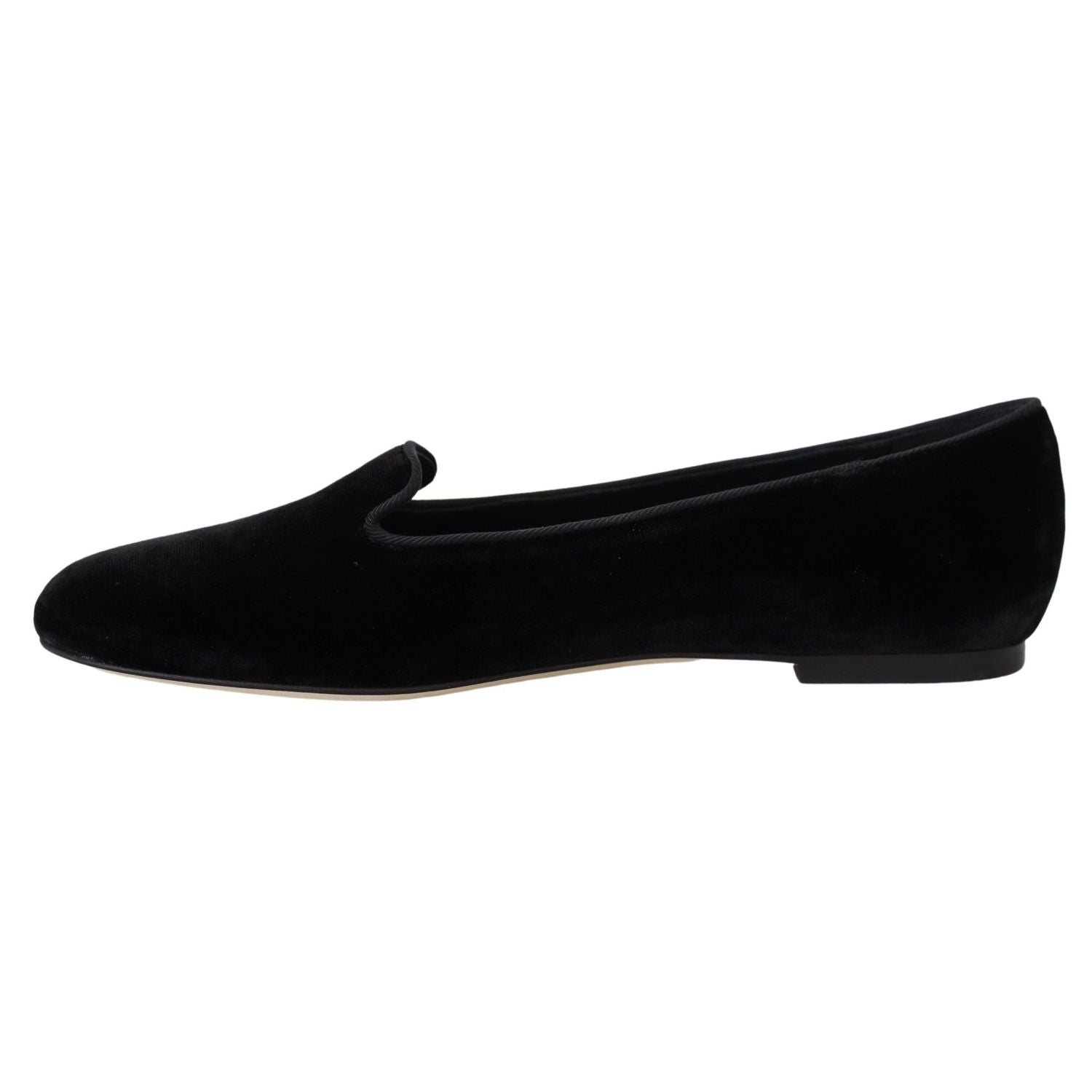 Dolce & Gabbana Black Velvet Slip Ons Loafers Flats Shoes