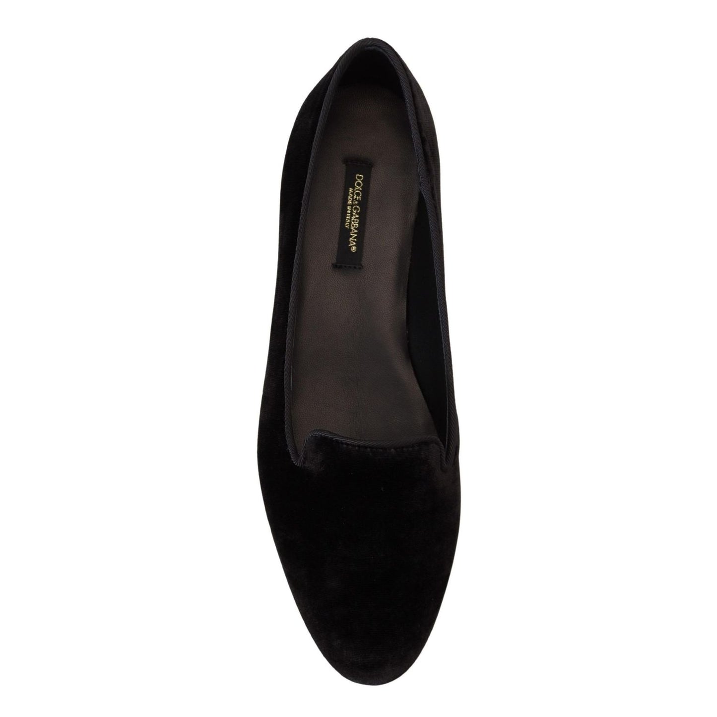 Dolce & Gabbana Black Velvet Slip Ons Loafers Flats Shoes