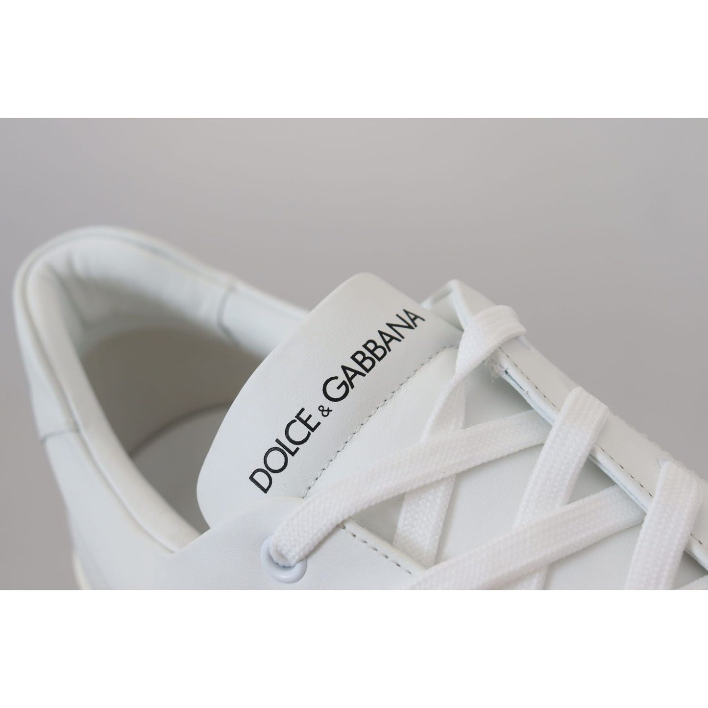 Dolce & Gabbana White Leather DG Logo Casual Sneakers Shoes