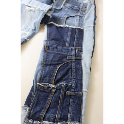 Dolce & Gabbana Multicolor Patchwork High Waist Denim Jeans