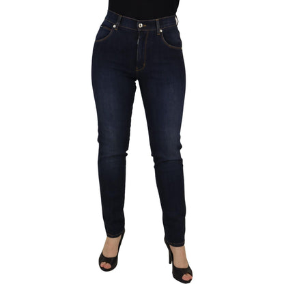 Dolce & Gabbana Blue Cotton High Waist Skinny Denim Jeans
