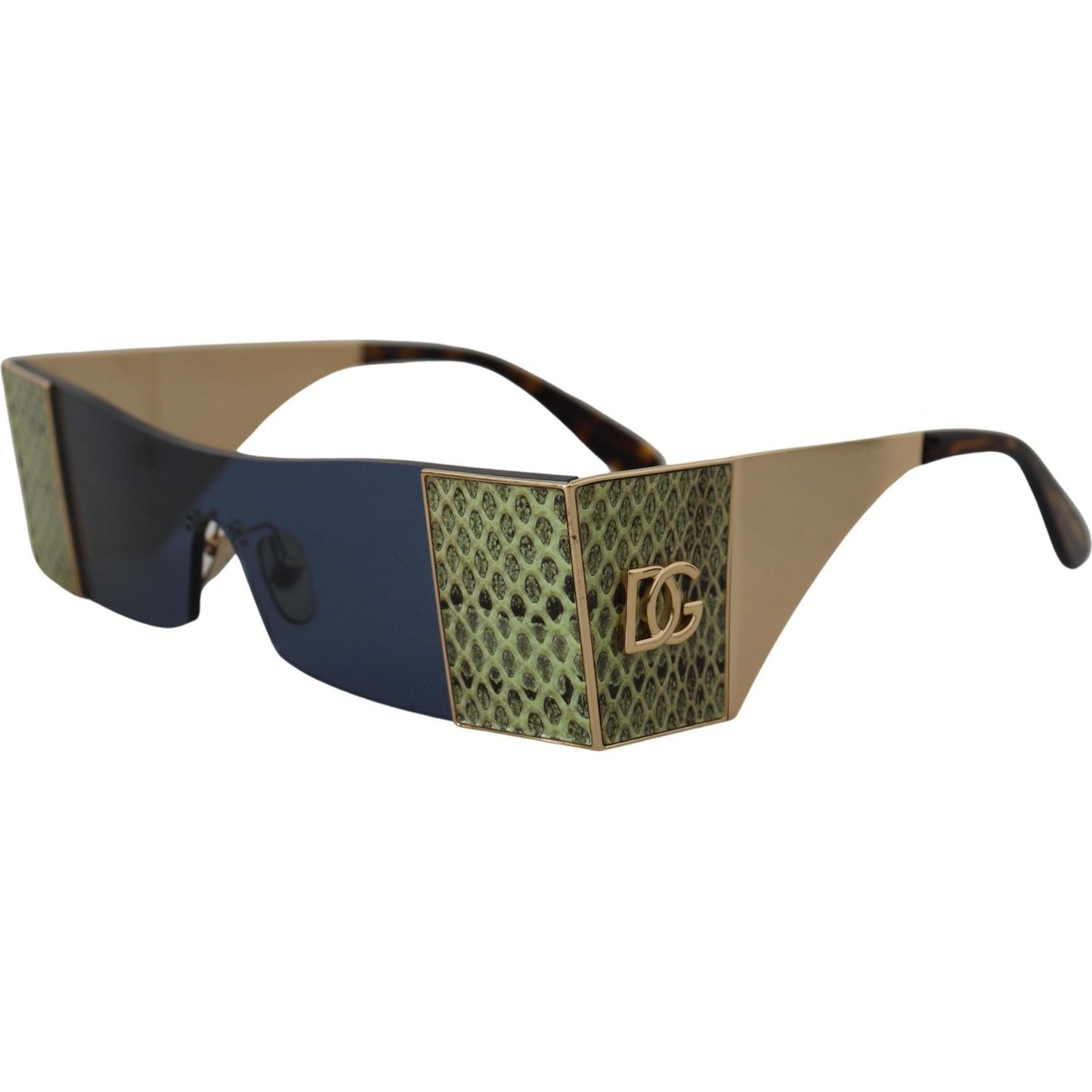 Dolce & Gabbana Gold Metal Rectangle Shades DG2263 Sunglasses