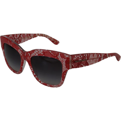 Dolce & Gabbana Red Lace Acetate Rectangle Shades DG4231Sunglasses