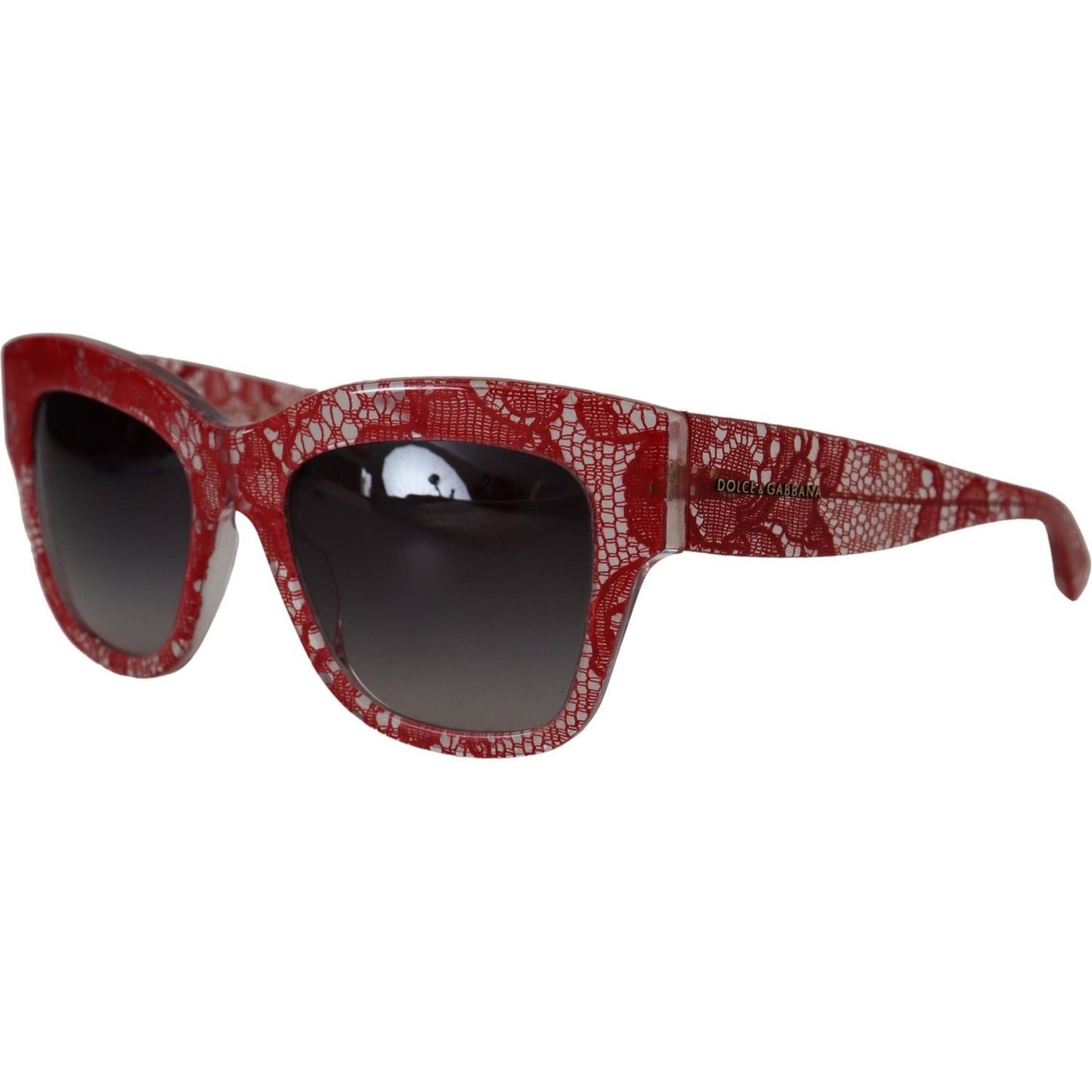 Dolce & Gabbana Red Lace Acetate Rectangle Shades DG4231Sunglasses