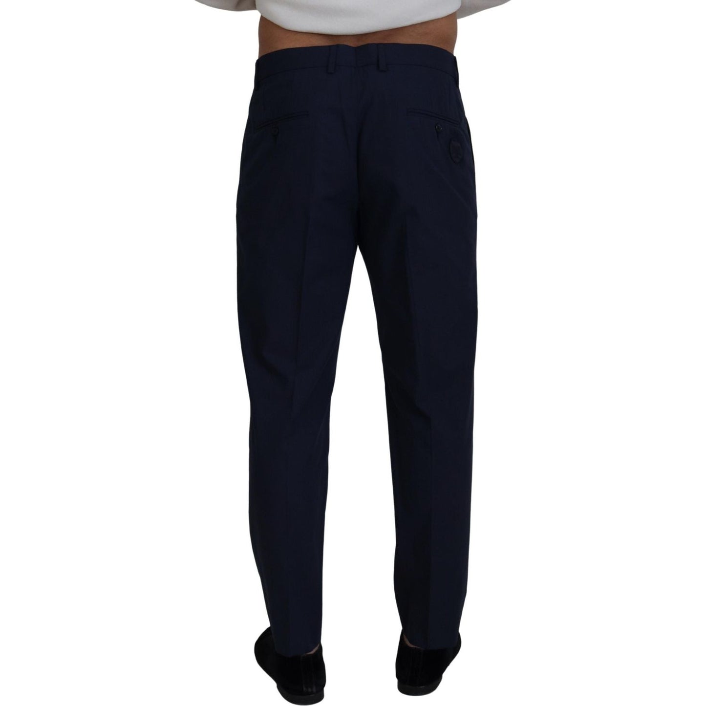 Dolce & Gabbana Blue Cotton Slim Trousers Chinos Pants