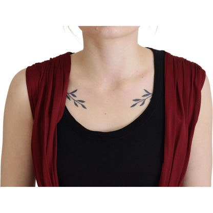 Dolce & Gabbana Bordeaux Silk Stretch Top Vest Blouse