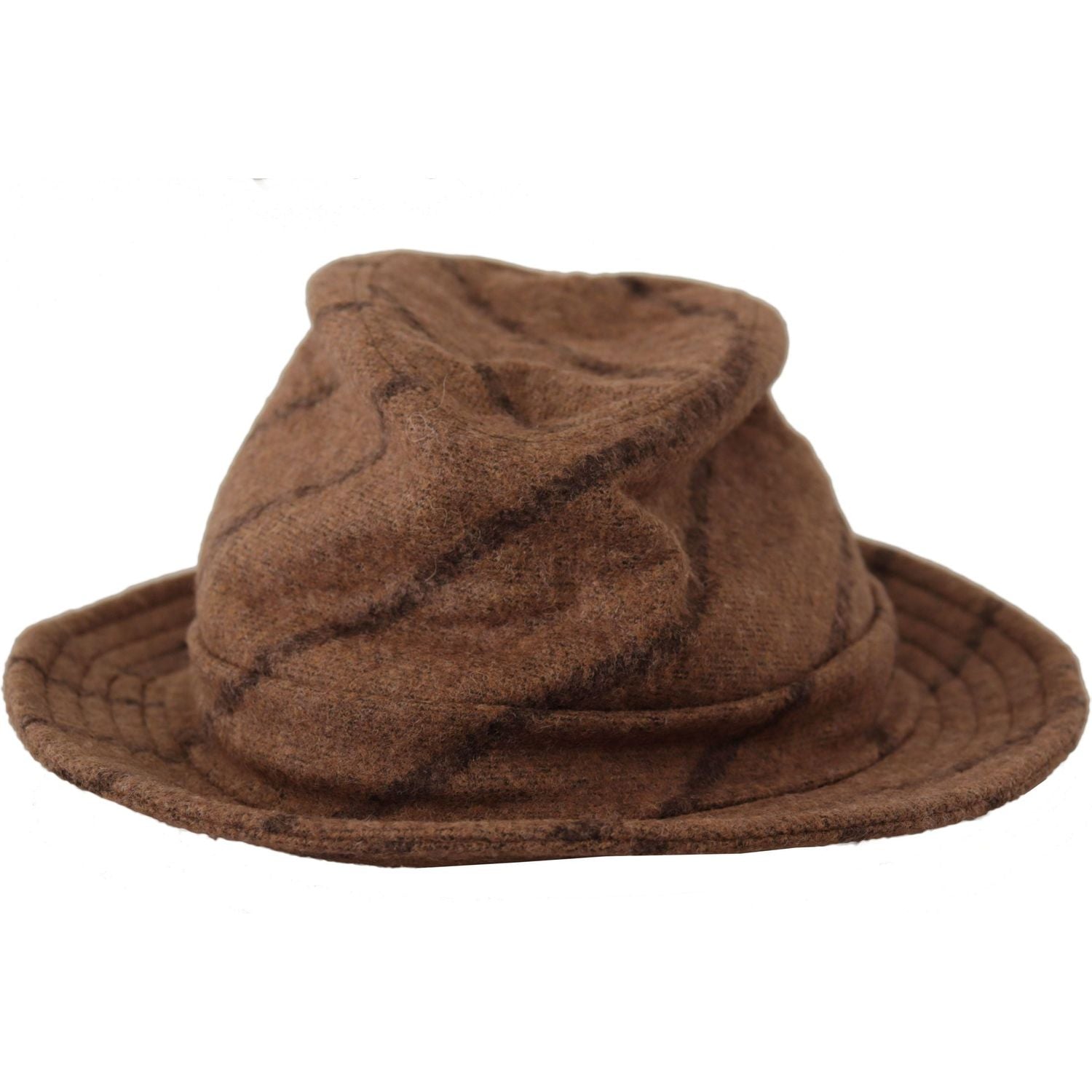 Dolce & Gabbana Brown Fedora Striped Print Summer Hat