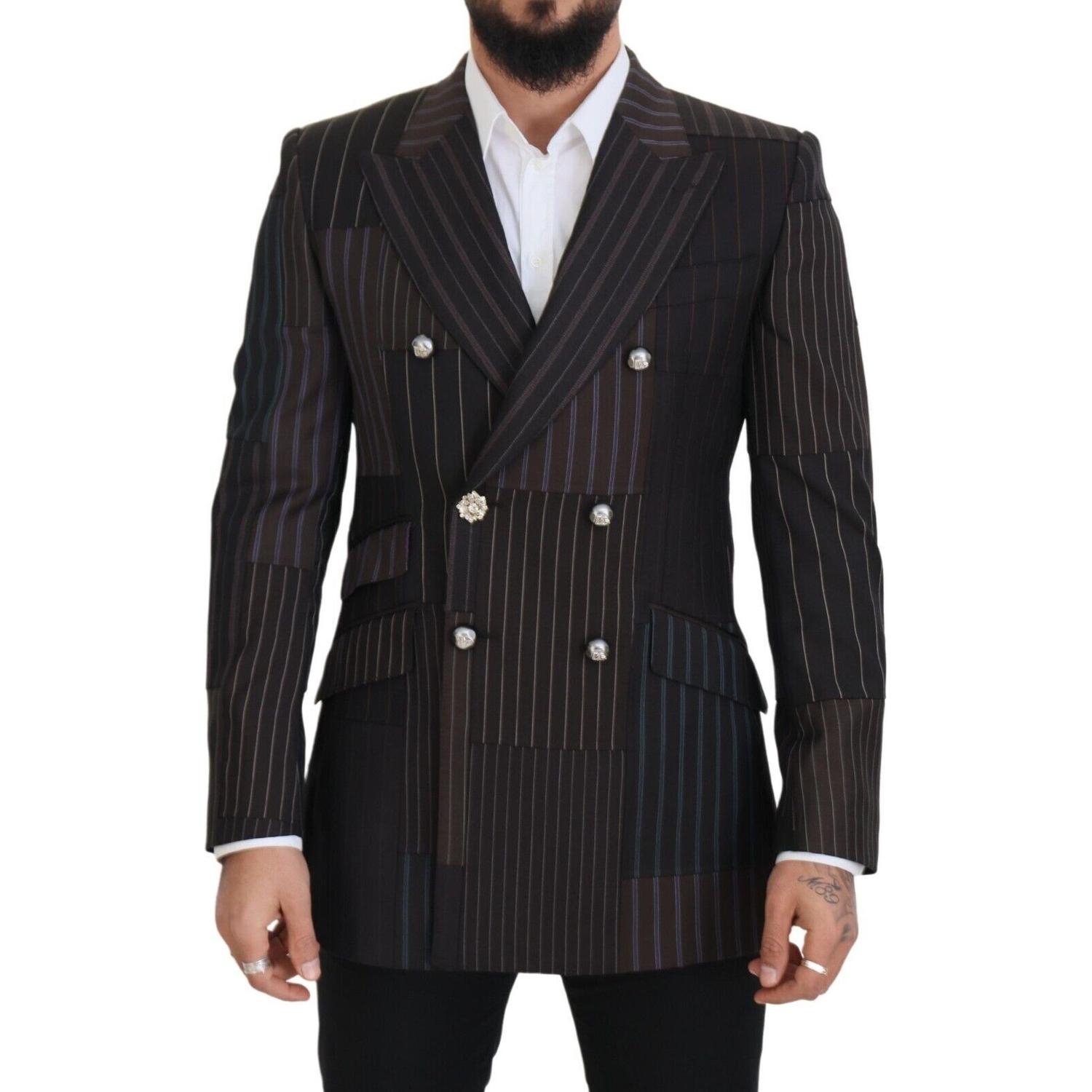 Dolce & Gabbana Multicolor Patchwork Stripes SICILIA Blazer