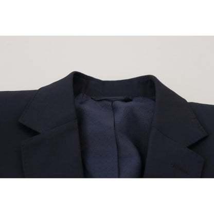 Dolce & Gabbana Dark Blue Wool Single Breasted MARTINI Blazer