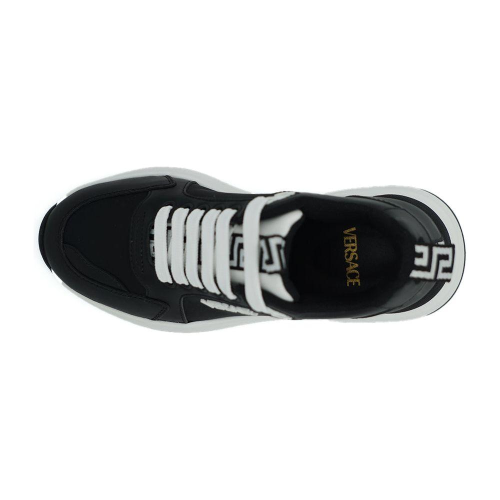 Versace Elegant Monochrome Leather Sneakers