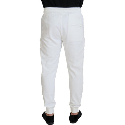 Dolce & Gabbana White Sport Logo Cotton Sweatpants Trousers Pants