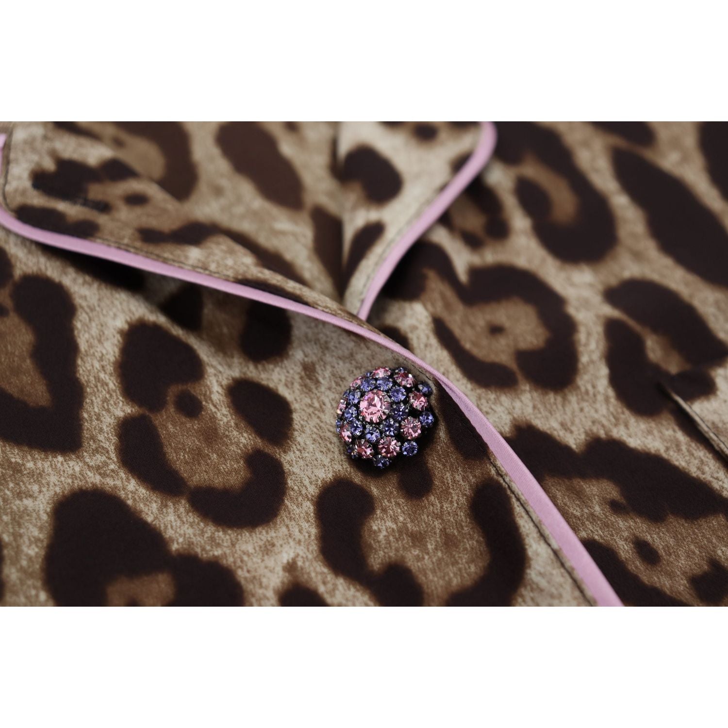 Dolce & Gabbana Brown Leopard Print Long Sleeves Blouse Top