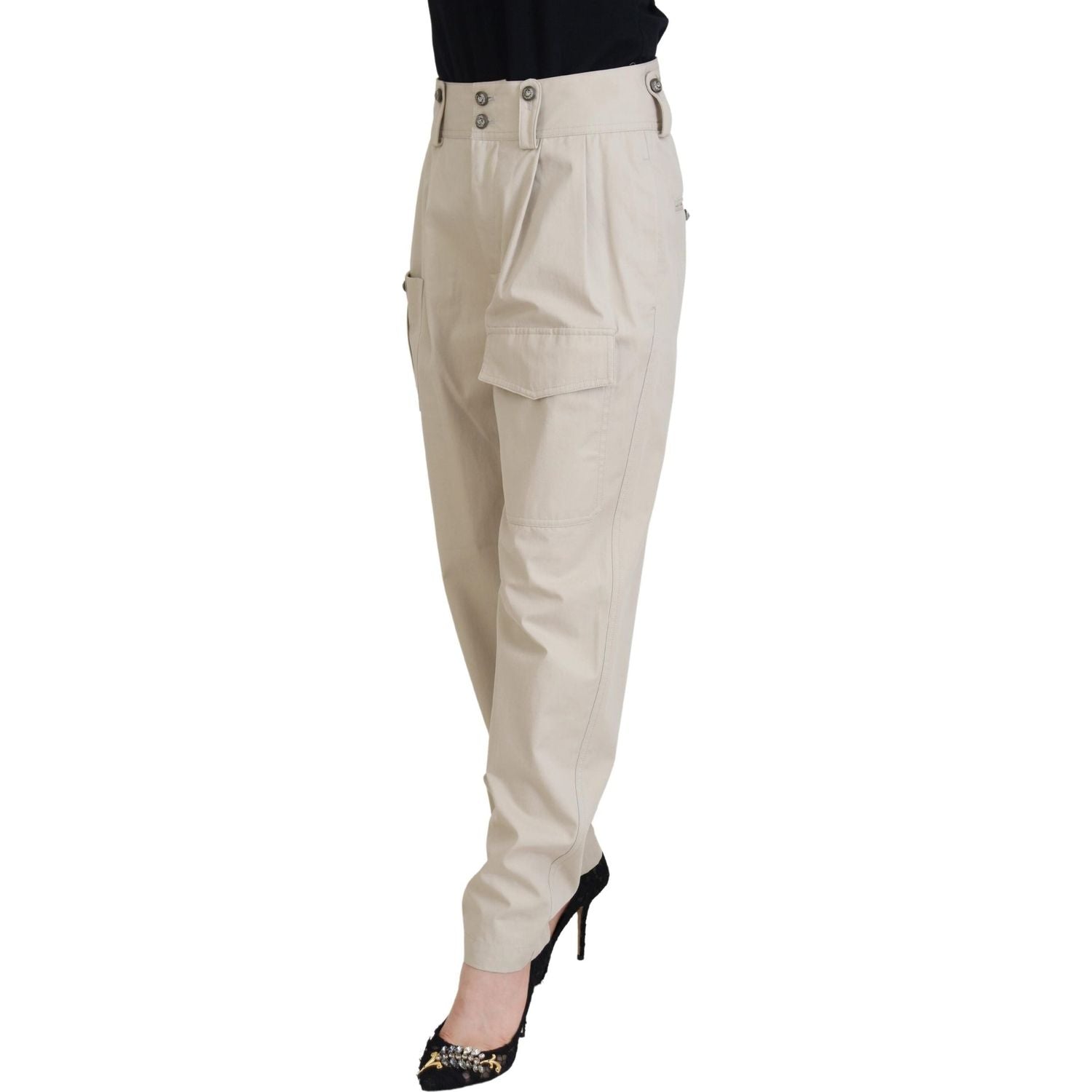Dolce & Gabbana Beige Cotton Women Cargo Pants