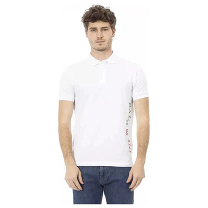 Baldinini Trend White Cotton Men Polo Shirt