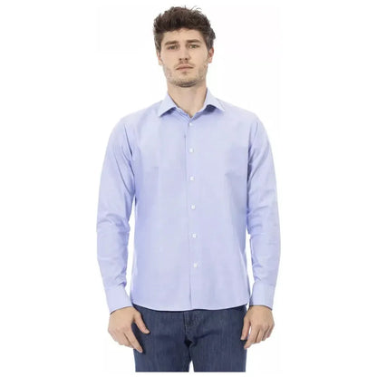 Baldinini Trend Light Blue Cotton Men Shirt