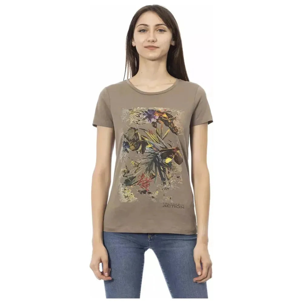 Trussardi Action Brown Cotton Women T-Shirt TR-23034-XS