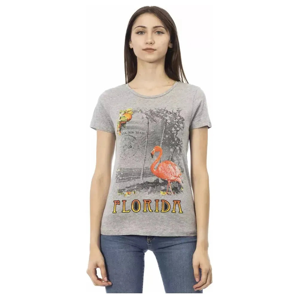 Trussardi Action Gray Cotton Women T-Shirt