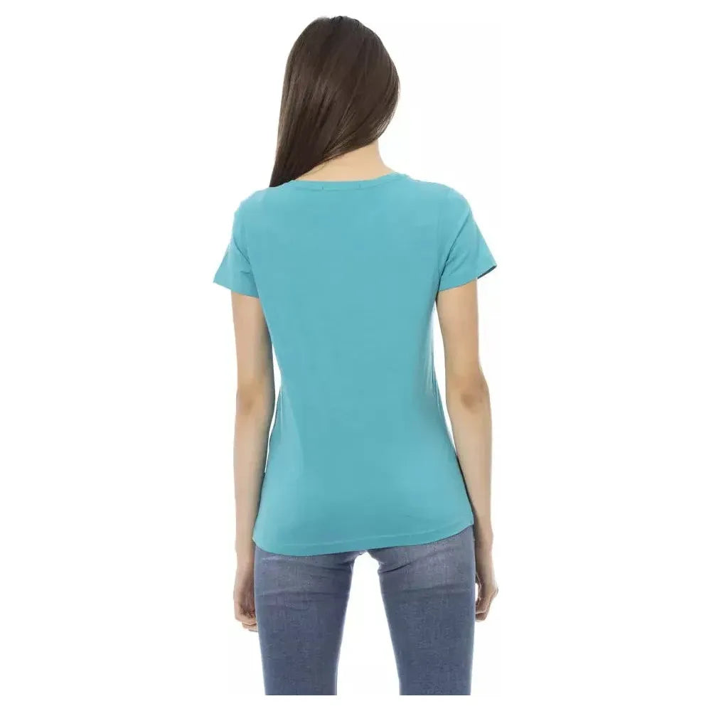 Trussardi Action Light Blue Cotton Women T-Shirt