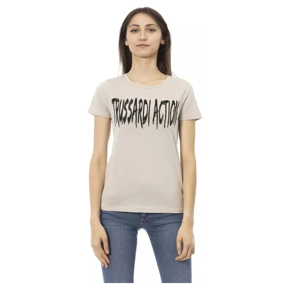 Trussardi Action Beige Cotton T-Shirt