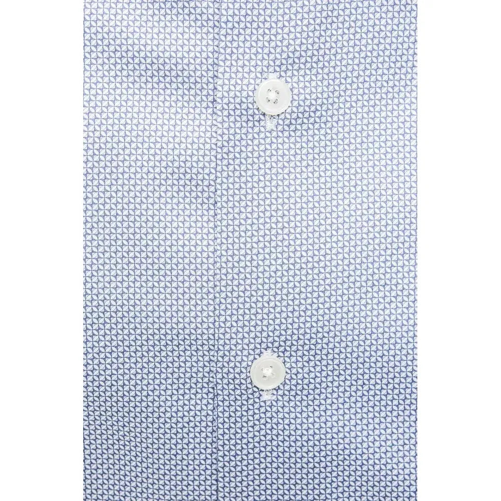 Robert Friedman Light Blue Cotton Men Shirt