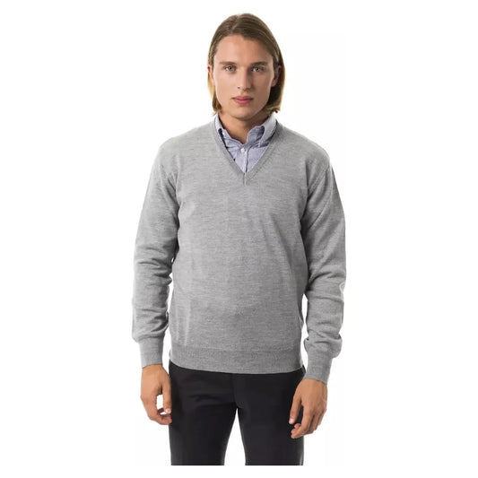 Uominitaliani Gray Wool Men Sweater UO-17053-M