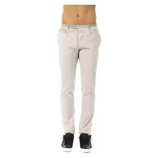 Uominitaliani Gray Cotton Mens Pant UO-17042-IT54 | XXL