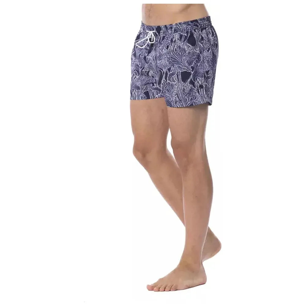 Roberto Cavalli Sport Blue Polyester Men's Swim Trunk