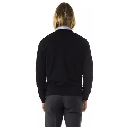 Uominitaliani Black Merino Men Sweater