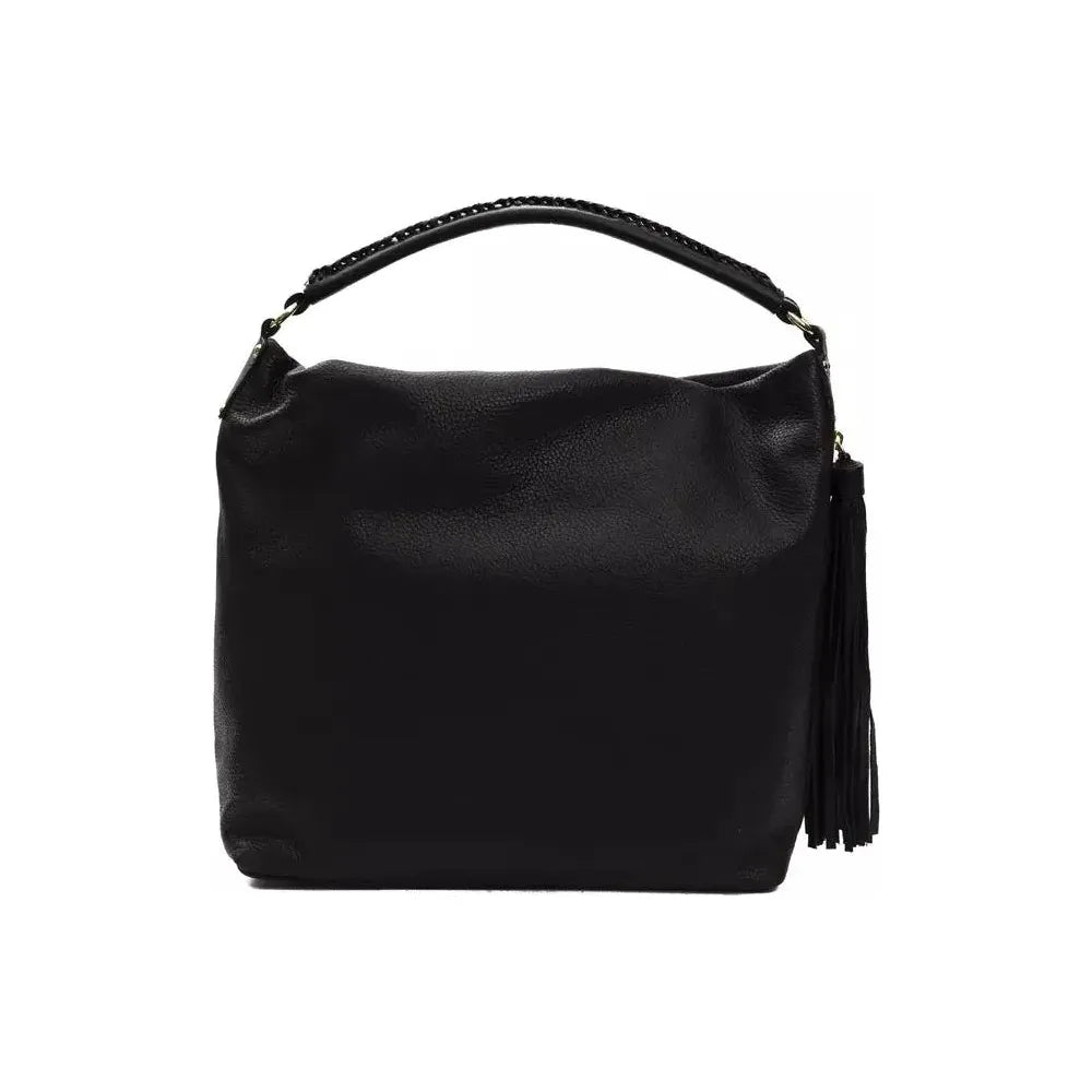 Pompei Donatella Black Leather Shoulder Bag